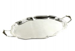 shaped tray with floreal handles